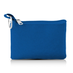 Porte-monnaie en polyester coloré avec porte-clés et fermeture éclair couleur bleu roi
