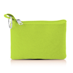 Porte-monnaie en polyester coloré avec porte-clés et fermeture éclair couleur vert clair