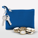 Porte-monnaie en polyester coloré avec porte-clés et fermeture éclair vue d'ambiance