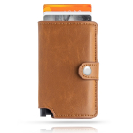 Portefeuille en cuir synthétique avec porte-cartes automatique RFID couleur marron