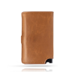 Portefeuille en cuir synthétique avec porte-cartes automatique RFID couleur marron