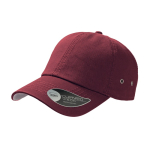Casquette de baseball en sergé de coton avec œillets 250 g/m2 couleur bordeaux