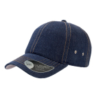Casquette de baseball en sergé de coton avec œillets 250 g/m2 couleur bleu jean