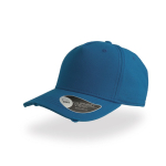 Casquette en coton effet usé à 5 panneaux avec fermeture à boucle couleur bleu