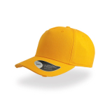 Casquette en coton effet usé à 5 panneaux avec fermeture à boucle couleur jaune