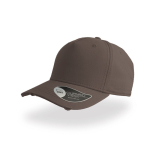 Casquette en coton effet usé à 5 panneaux avec fermeture à boucle couleur gris foncé