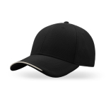 Casquette en polyester recyclé à 6 panneaux avec visière bordée couleur noir vue 11