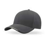 Casquette en polyester recyclé à 6 panneaux avec visière bordée couleur gris foncé