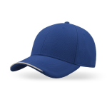 Casquette en polyester recyclé à 6 panneaux avec visière bordée couleur bleu roi