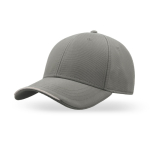 Casquette en polyester recyclé à 6 panneaux avec visière bordée couleur gris clair