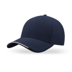Casquette en polyester recyclé à 6 panneaux avec visière bordée couleur bleu marine