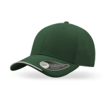 Casquette en polyester recyclé à 6 panneaux avec visière bordée couleur vert foncé