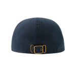 Béret de style rétro en coton recyclé et bio 260 g/m2 couleur bleu marine vue avec impression