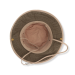 Casquette en coton recyclé et bio avec cordon 260 g/m2 couleur kaki vue avec impression