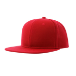 Casquette pour enfant en polyester recyclé avec visière plate 300 g/m2 couleur rouge