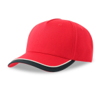 Casquette de baseball pour enfants en coton bio 260 g/m2 couleur rouge