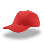Casquette pour enfants en coton à 5 panneaux avec fermeture velcro couleur rouge