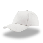 Casquette pour enfants en coton à 5 panneaux avec fermeture velcro couleur blanc