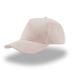 Casquette pour enfants en coton à 5 panneaux avec fermeture velcro couleur beige