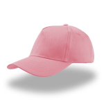 Casquette pour enfants en coton à 5 panneaux avec fermeture velcro couleur rose clair 
