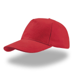 Casquette en sergé de coton brossé avec fermeture arrière à boucle couleur rouge