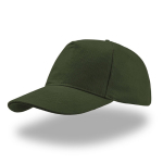 Casquette en sergé de coton brossé avec fermeture arrière à boucle couleur vert foncé