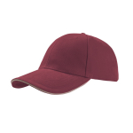 Casquette en coton taille unique avec fermeture à boucle 250 g/m2 couleur bordeaux