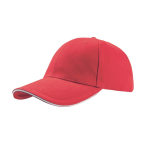 Casquette en coton taille unique avec fermeture à boucle 250 g/m2 couleur rouge