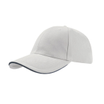 Casquette en coton taille unique avec fermeture à boucle 250 g/m2 couleur blanc