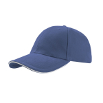 Casquette en coton taille unique avec fermeture à boucle 250 g/m2 couleur bleu roi