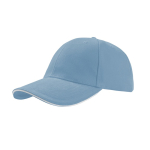Casquette en coton taille unique avec fermeture à boucle 250 g/m2 couleur bleu ciel