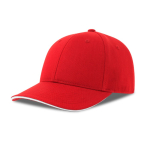 Casquette en coton recyclé et bio avec visière avec détails couleur rouge