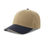 Casquette en coton recyclé et bio avec visière avec détails couleur beige