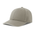 Casquette en coton recyclé et bio avec visière avec détails couleur gris foncé