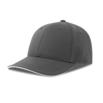 Casquette en coton recyclé et bio avec visière avec détails couleur anthracite