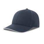 Casquette en coton recyclé et bio avec visière avec détails couleur blanc/bleu