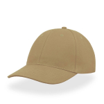 Casquette en coton brossé à 6 panneaux avec fermeture à boucle couleur kaki
