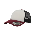 Casquette en polyester avec visière incurvée et rembourrée 80 g/m² couleur bordeaux