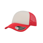 Casquette en polyester avec visière incurvée et rembourrée 80 g/m² couleur rouge