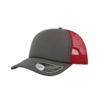 Casquette en polyester avec visière incurvée et rembourrée 80 g/m² couleur gris foncé