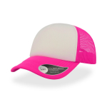 Casquette en polyester avec visière incurvée et rembourrée 80 g/m² couleur rose fluorescent