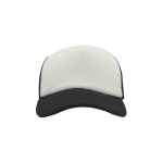 Casquette en polyester avec visière incurvée et rembourrée 80 g/m² couleur blanc/noir