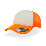 Casquette en polyester avec visière incurvée et rembourrée 80 g/m² couleur orange fluorescent