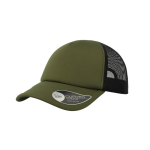 Casquette en polyester avec visière incurvée et rembourrée 80 g/m² couleur vert olive