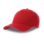 Casquette polyester avec visière et fermeture réfléchissantes 200 g/m² couleur rouge