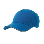 Casquette polyester avec visière et fermeture réfléchissantes 200 g/m² couleur bleu roi