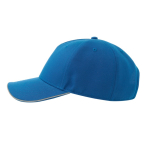Casquette polyester avec visière et fermeture réfléchissantes 200 g/m² couleur bleu roi