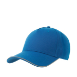 Casquette polyester avec visière et fermeture réfléchissantes 200 g/m² couleur bleu roi vue avec impression