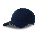 Casquette polyester avec visière et fermeture réfléchissantes 200 g/m² couleur bleu marine