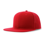 Casquette en sergé de polyester recyclé avec visière plate 300 g/m² couleur rouge